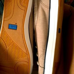 Keds beige sneakers with navy blue trim